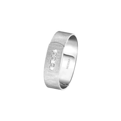 Bracelet manchette Messika Move Noa GM Ciselé en or blanc et diamants