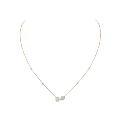 Collier Messika My Twin Toi & Moi en or rose et diamants
