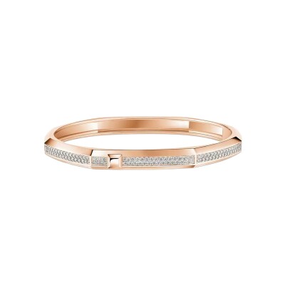 Messika Moderniste pavé bracelet in rose gold and diamonds, medium size