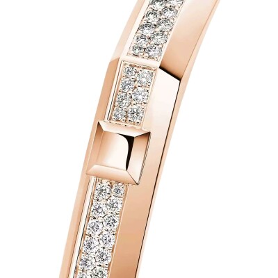 Messika Moderniste pavé bracelet in rose gold and diamonds, medium size