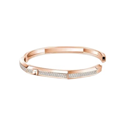 Messika Moderniste pavé bracelet in rose gold and diamonds, medium size