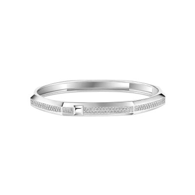Bracelet Messika Moderniste pavé en or blanc et diamant, moyen modèle
