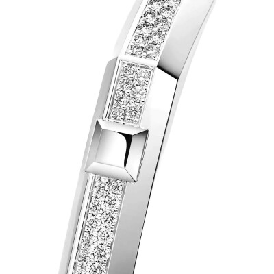 Bracelet Messika Moderniste pavé en or blanc et diamant, moyen modèle