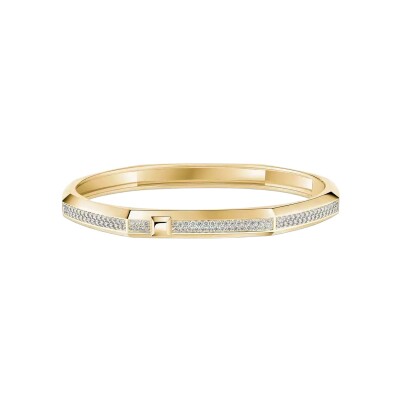 Bracelet Messika Moderniste pavé en or jaune et diamant, moyen modèle