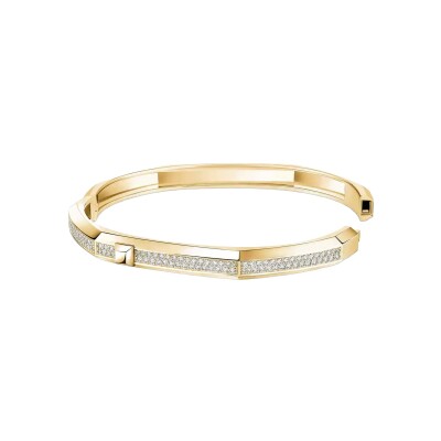 Bracelet Messika Moderniste pavé en or jaune et diamant, moyen modèle