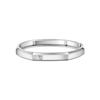 Bracelet Messika Moderniste MM brossé en or blanc et diamants