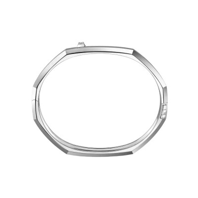 Bracelet Messika Moderniste MM brossé en or blanc et diamants