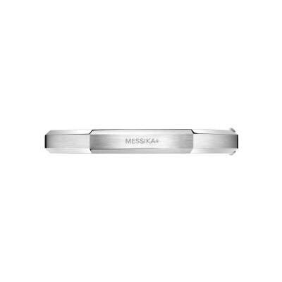 Bracelet Messika Moderniste MM brossé en or blanc et diamants