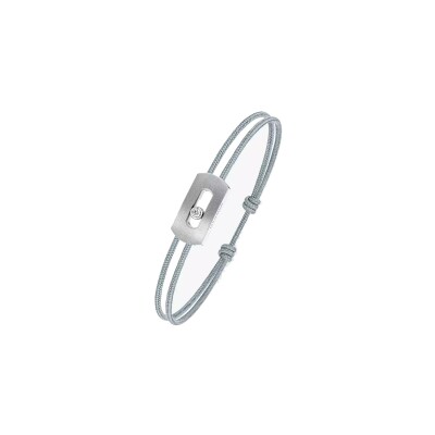 Messika Move Titanium grey cord bracelet, titanium and diamond