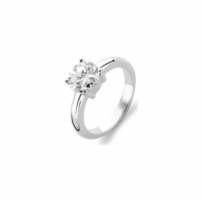 Bague Ti Sento en argent rhodié et oxydes de zirconium, serti griffe