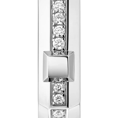 Mono boucle d'oreille créole Messika Moderniste pavée PM en or blanc et diamants