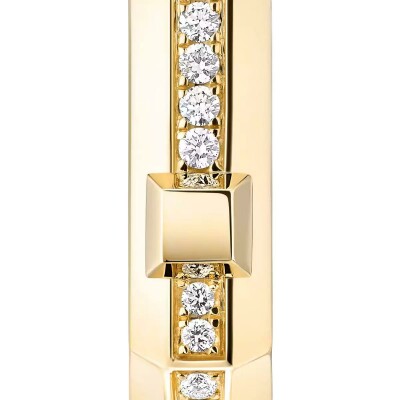 Mono boucle d'oreille créole Messika Moderniste pavée PM en or jaune et diamants