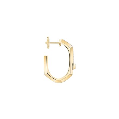 Mono boucle d'oreille créole Messika Moderniste pavée PM en or jaune et diamants