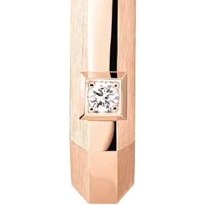 Mono boucle d'oreille créole Messika Moderniste PM en or rose et diamants