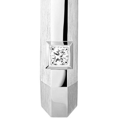 Mono boucle d'oreille créole Messika Moderniste PM en or blanc et diamants