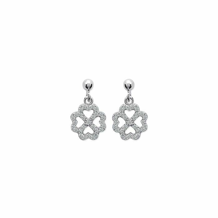 Boucles d'oreilles en argent et oxydes de zirconium