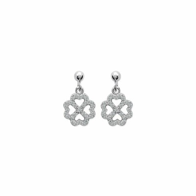 Boucles d'oreilles en argent et oxydes de zirconium