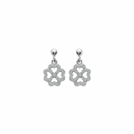 Boucles d'oreilles en argent et oxydes de zirconium