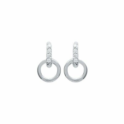 Boucles d'oreilles en argent rhodié et oxydes de zirconium