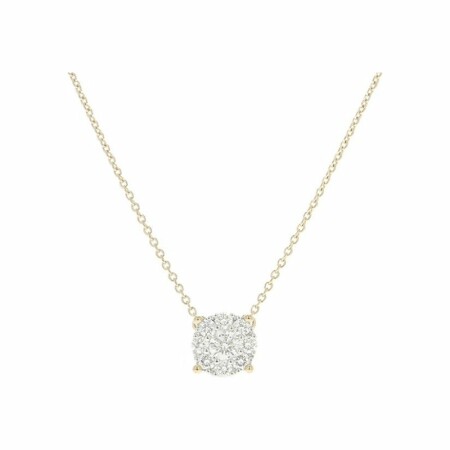 Collier Illusion Rond en or blanc et diamants