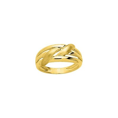 Bague sablée en or jaune