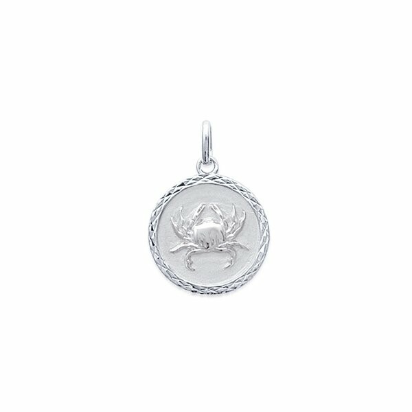 Médaille du zodiaque "Cancer" en argent rhodié