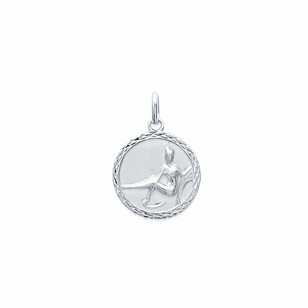 Médaille du zodiaque "Vierge" en argent rhodié