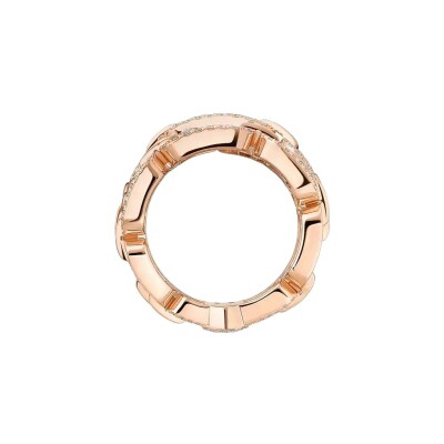 Messika Move Link three-row ring in rose gold and diamonds
