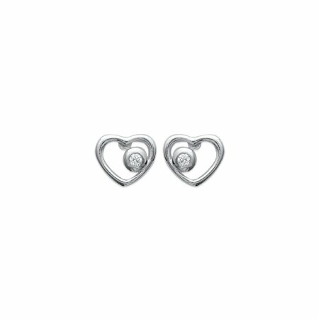 Boucles d'oreilles en argent rhodié et oxydes de zirconium