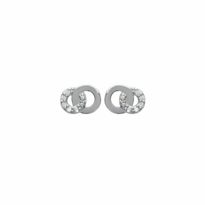 Boucles d'oreilles en argent rhodié et oxydes de zirconium