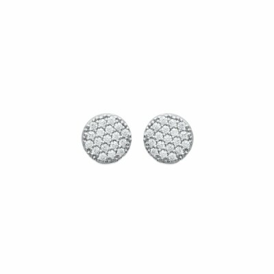 Boucles d'oreilles en argent rhodié et oxydes de zirconium