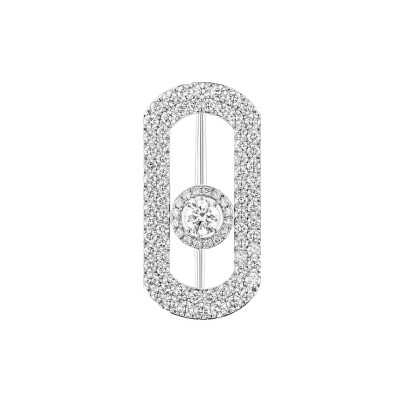 Broche Messika So Move pavée en or blanc et diamant