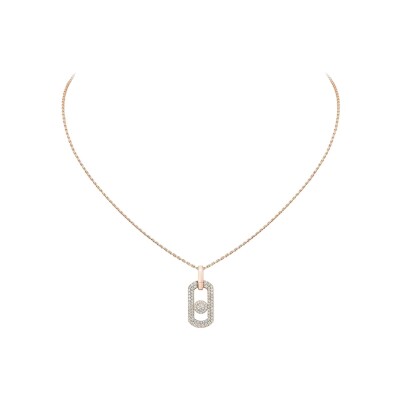Collier Messika So Move pavé en or rose et diamant