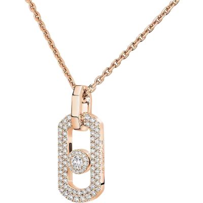 Collier Messika So Move pavé en or rose et diamant
