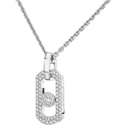 Collier Messika So Move pavé en or blanc et diamant