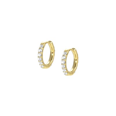 Boucles d'oreilles Nomination Italy Lovelight en argent, or jaune et oxydes de zirconium