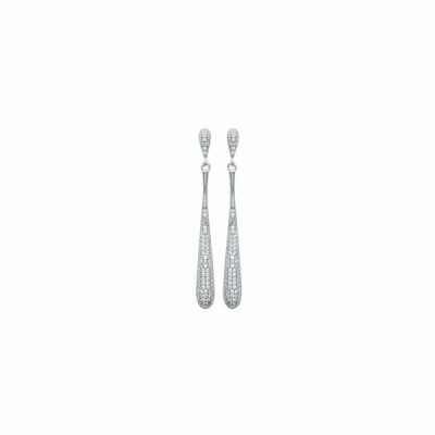 Boucles d'oreilles en argent rhodié et oxydes de zirconium