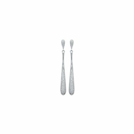 Boucles d'oreilles en argent rhodié et oxydes de zirconium