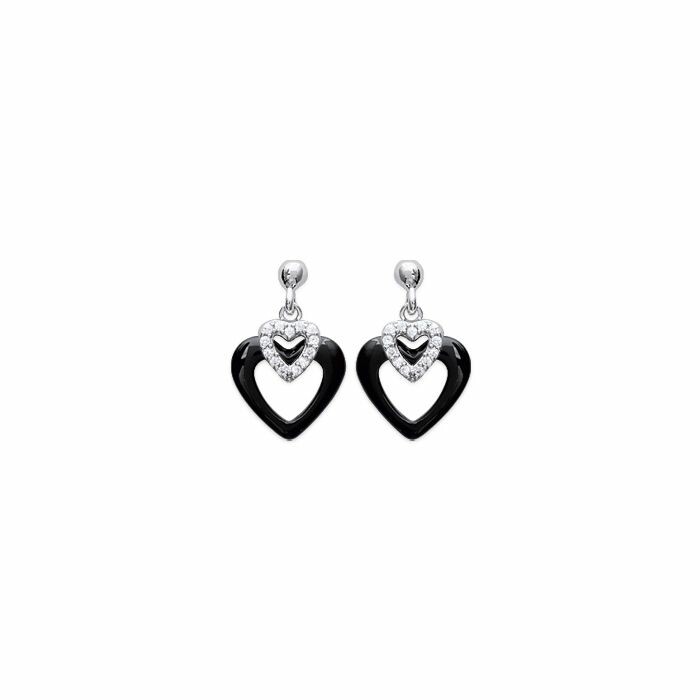 Boucles d'oreilles en argent et oxydes de zirconium