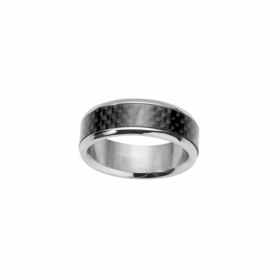 Bague Phebus en acier et carbone, taille 60