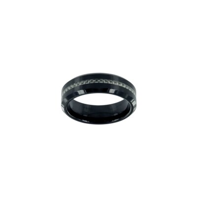 Bague Phebus en céramique noire et carbone