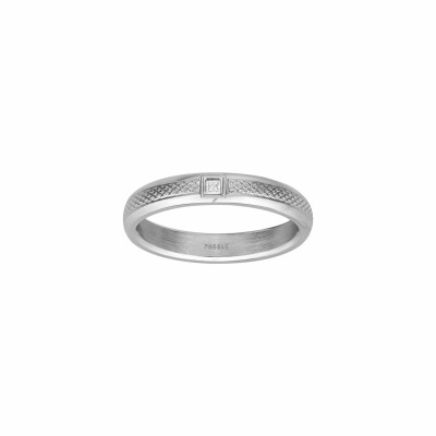 Bague Phebus en acier et diamant