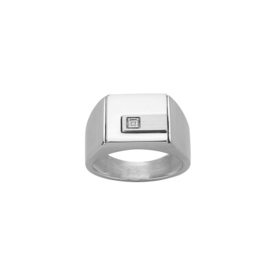 Bague Phebus en acier, taille 60