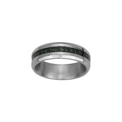Bague Phebus en acier et carbone, taille 66