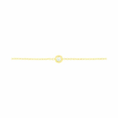 Bracelet sur chaîne en or jaune et diamant de 0.04ct