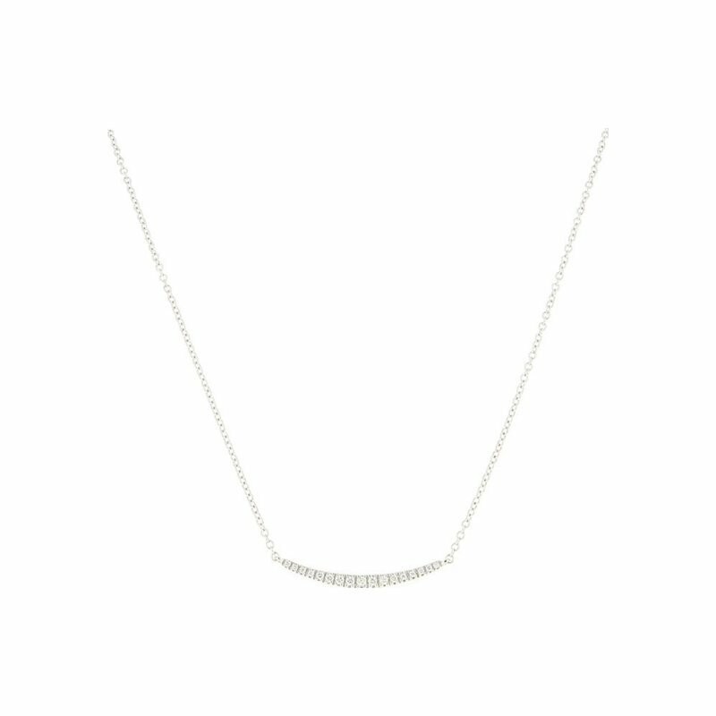 Curved Barrette necklace set, in white gold and diamonds