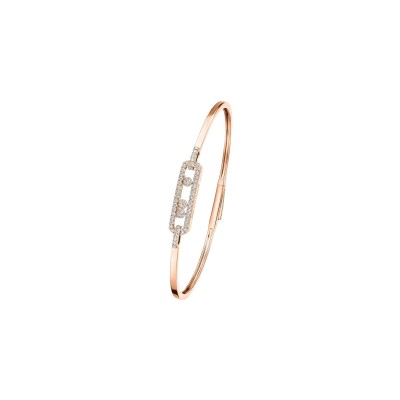 Bracelet jonc Messika Move Classique en or rose et diamant, petit modèle