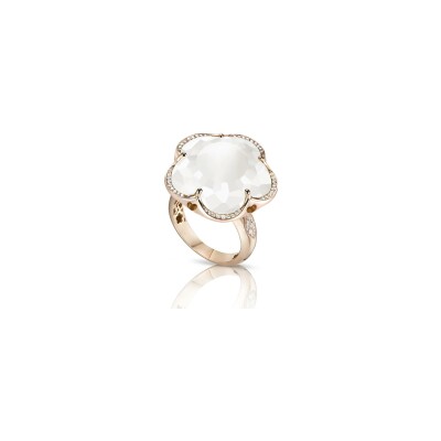 Pasquale Bruni Bon Ton ring in pink gold, quartz and diamonds