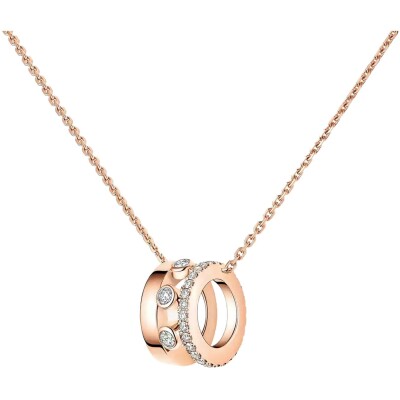 Messika Move Romane pendant necklace in rose gold and diamonds, large model