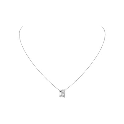 Collier pendentif Messika Move Romane pendentif en or blanc et diamant, grand modèle